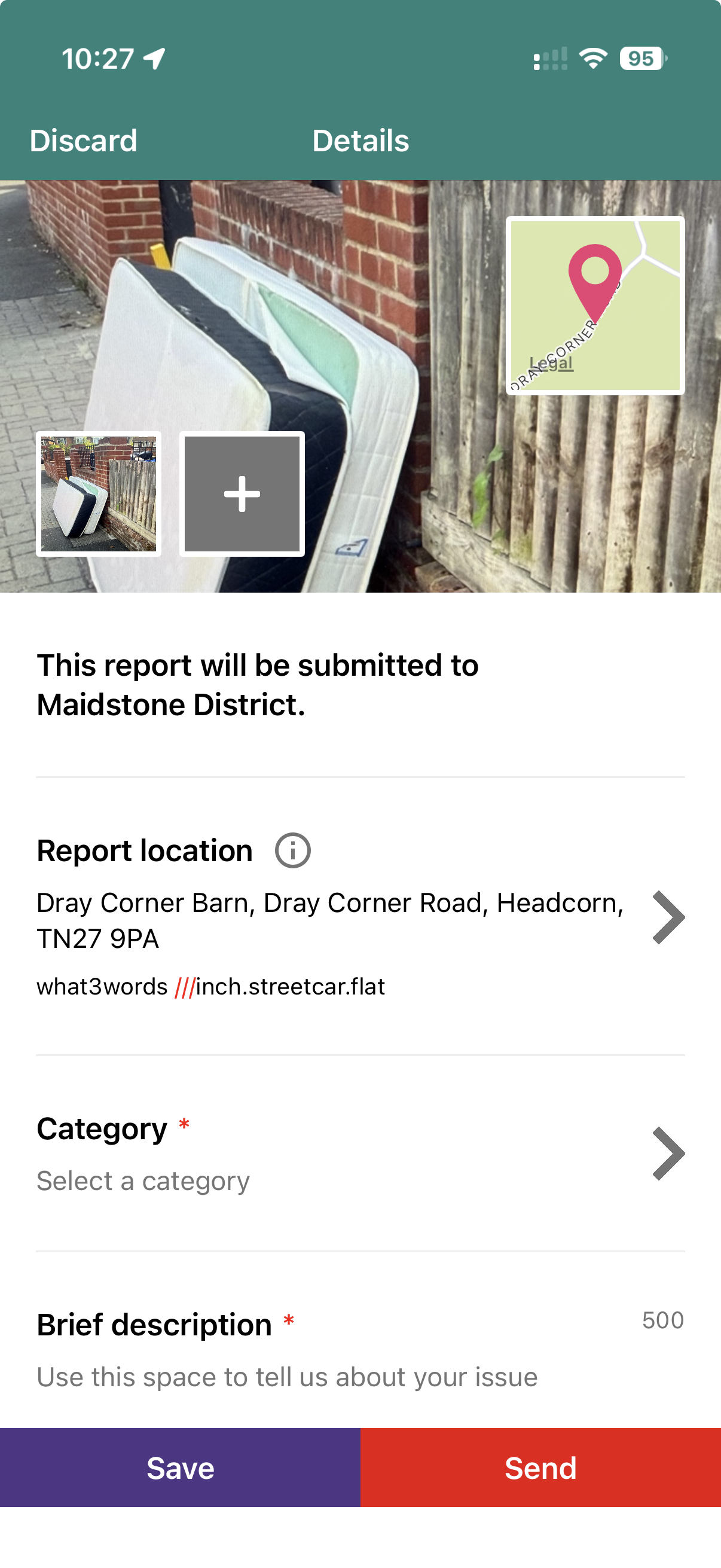 Review the report screen on the Love Clean Streets app