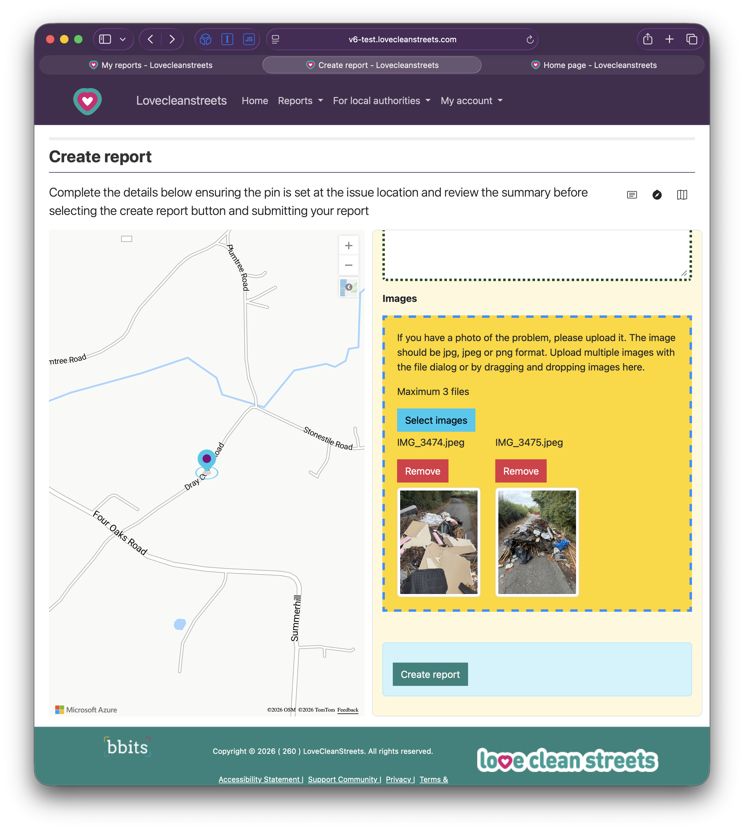 Add clear images screen on the Love Clean Streets website